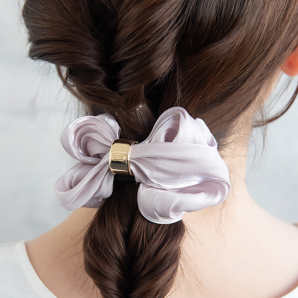 ヘアカフ クラップカフ ニッケルフリー リボン リング シュシュ風 スリムタイプ