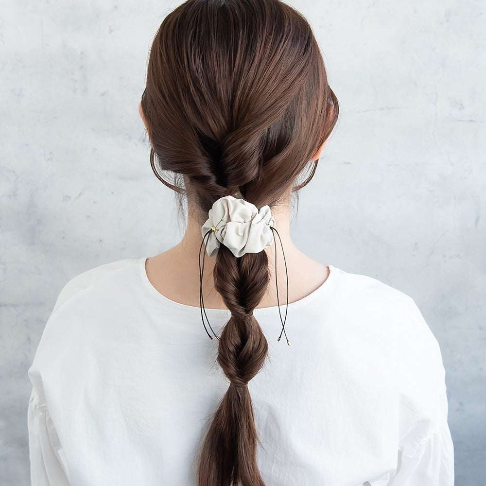 ヘアカフ クラップカフ ニッケルフリー ギャザー リボン ドロストシュシュ風
