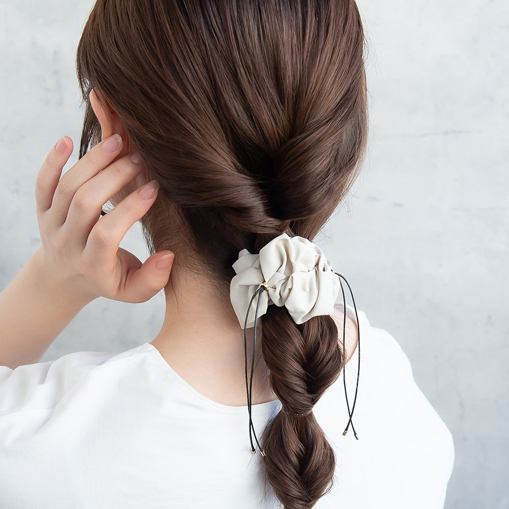 ヘアカフ クラップカフ ニッケルフリー ギャザー リボン ドロストシュシュ風