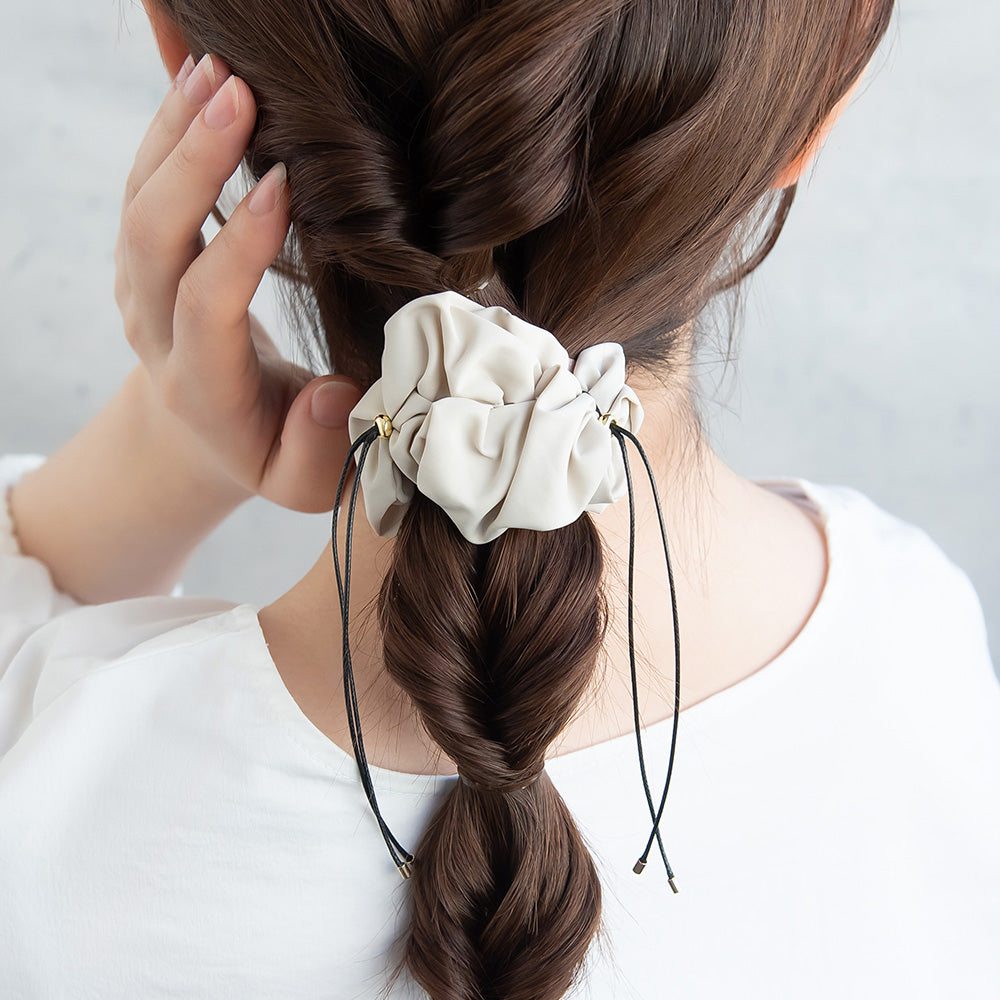 ヘアカフ クラップカフ ニッケルフリー ギャザー リボン ドロストシュシュ風