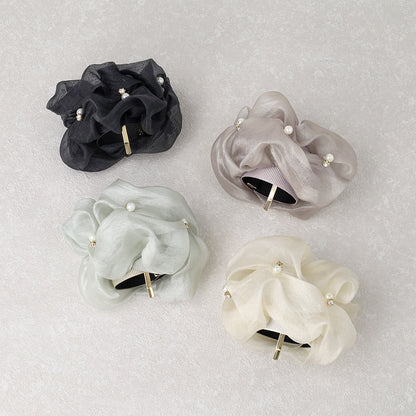 ヘアカフ クラップカフ ニッケルフリー パール ストーン シアー カラー シュシュ風