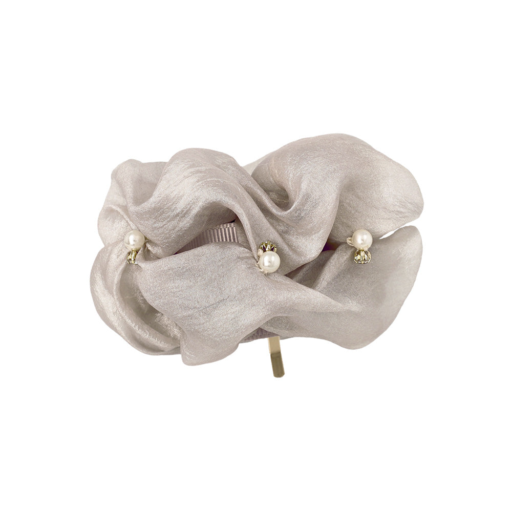 ヘアカフ クラップカフ ニッケルフリー パール ストーン シアー カラー シュシュ風