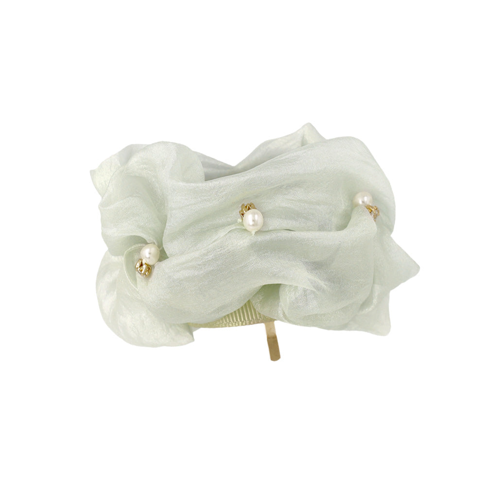 ヘアカフ クラップカフ ニッケルフリー パール ストーン シアー カラー シュシュ風