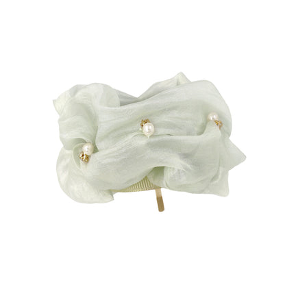 ヘアカフ クラップカフ ニッケルフリー パール ストーン シアー カラー シュシュ風