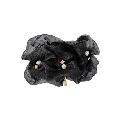 ヘアカフ クラップカフ ニッケルフリー パール ストーン シアー カラー シュシュ風