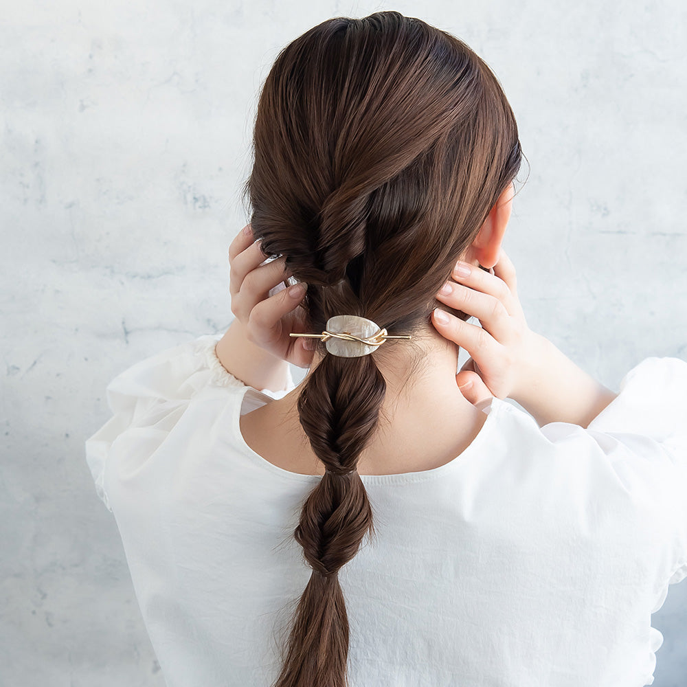 MajeCuff/マジェカフ マジェステみたいなヘアカフ メタル ウェーブライン マーブル オーバル