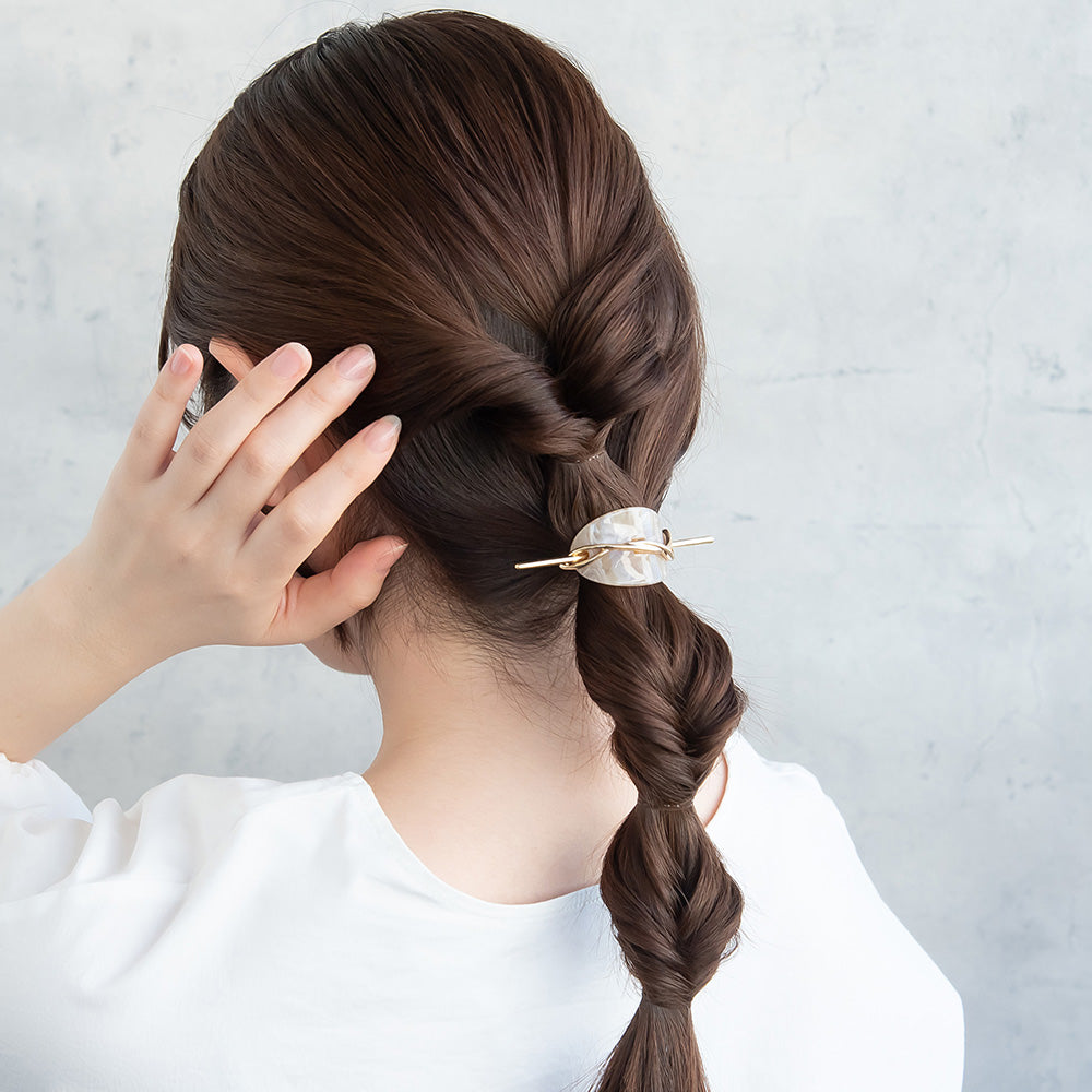 MajeCuff/マジェカフ マジェステみたいなヘアカフ メタル ウェーブライン マーブル オーバル