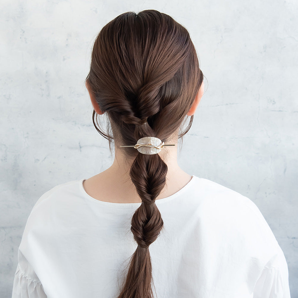 MajeCuff/マジェカフ マジェステみたいなヘアカフ メタル ウェーブライン マーブル オーバル