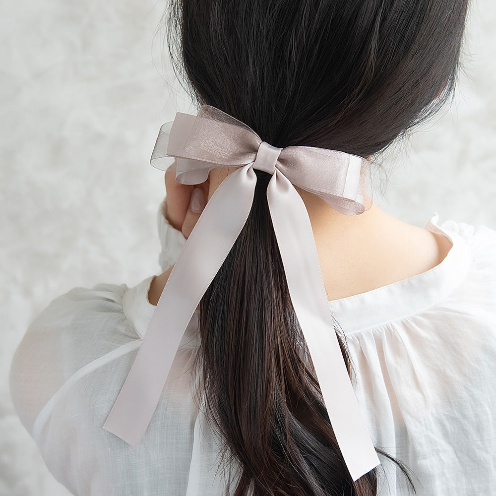 ヘアカフ サテン ロングリボン
