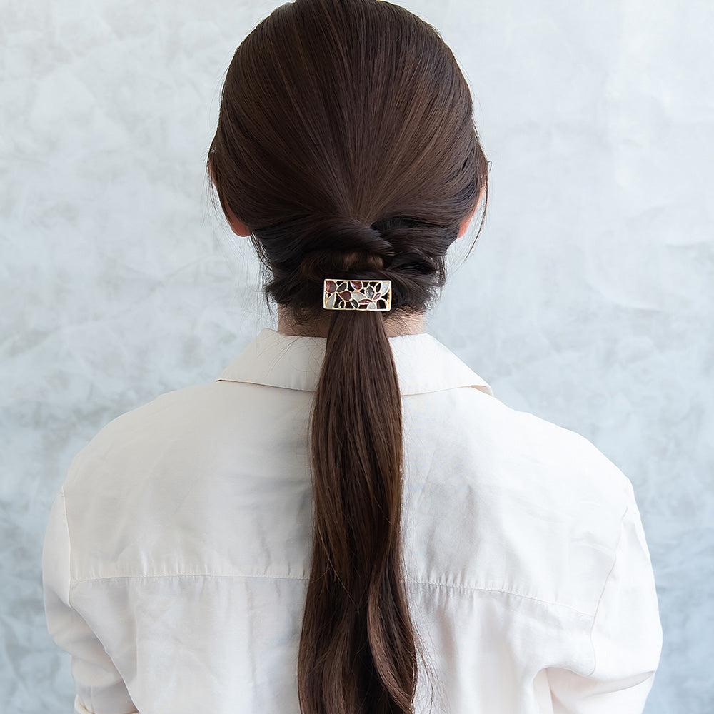 ヘアカフ メタル カラー 透かし レクタングル