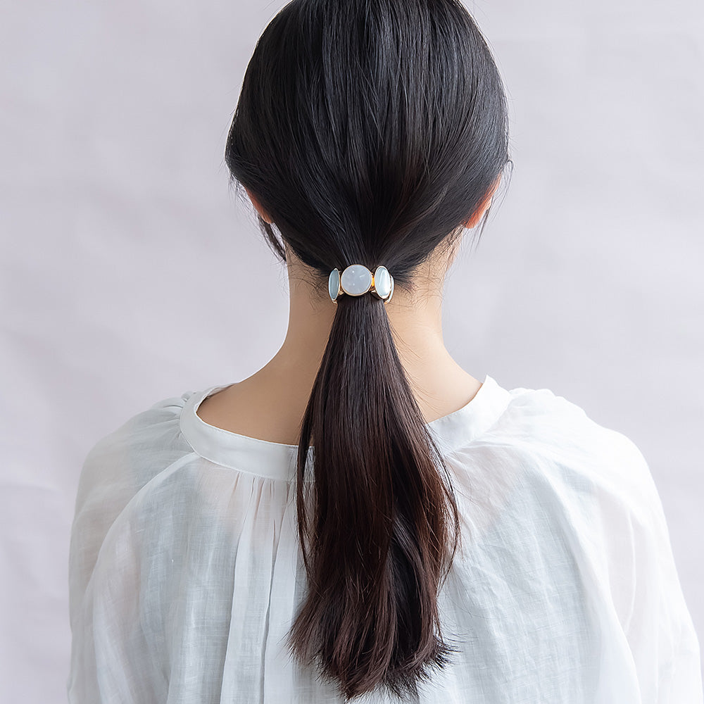 ヘアカフ ニッケルフリー サークル オーバル マーブルカラー ミニヘアリエル