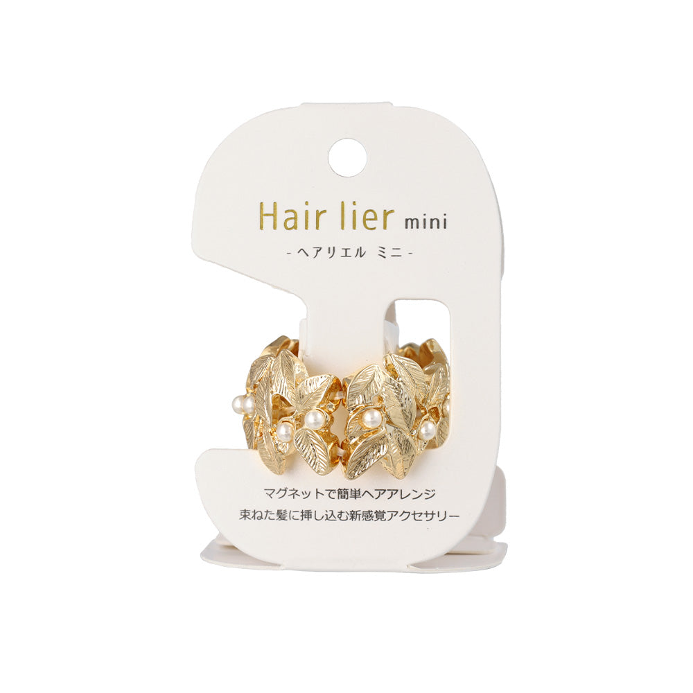 ヘアカフ ニッケルフリー メタル リーフ パール ミニヘアリエル