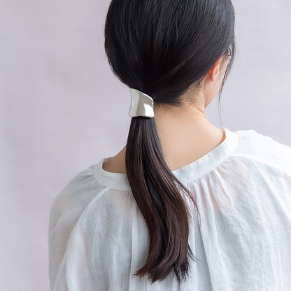 ヘアカフ 巻き込みカフ ニッケルフリー メタル ワイド プレート ウエーブ