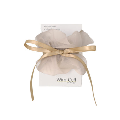 ヘアカフ シアー スリム リボン シュシュ風 ワイヤーカフ