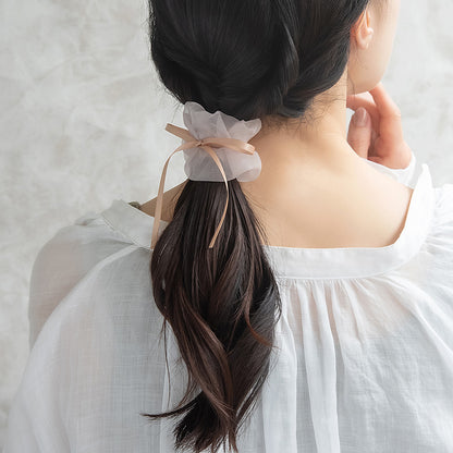ヘアカフ シアー スリム リボン シュシュ風 ワイヤーカフ