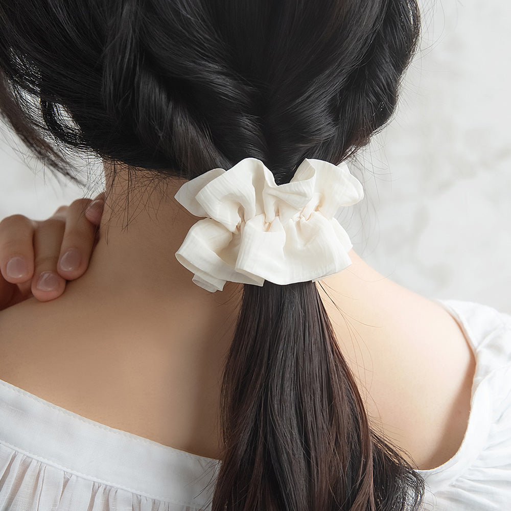 ヘアカフ ギャザー フリル シュシュ風 ワイヤーカフ
