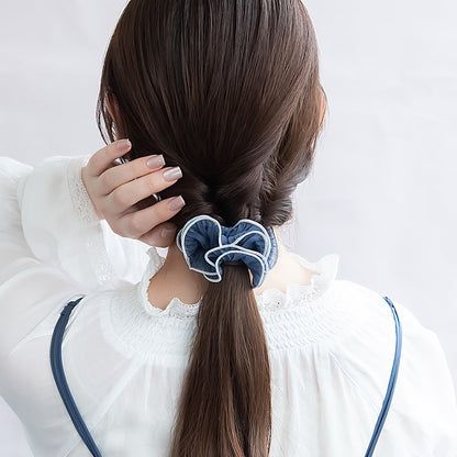 ヘアカフ クラップカフ シアー パイピング フリル シュシュ風 カラー