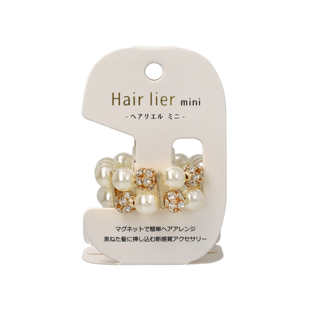 ヘアカフ ２連 パール ストーン ミニヘアリエル