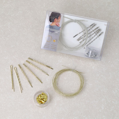 ヘアアレンジセット 9点入り（ヘアピン/金箔・銀箔：ケース入り/水引）