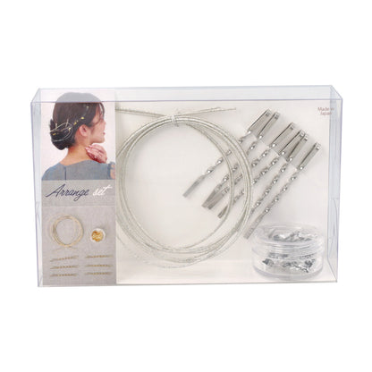 ヘアアレンジセット 9点入り（ヘアピン/金箔・銀箔：ケース入り/水引）