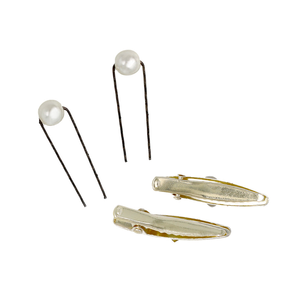 ヘアアレンジセット 6個セット（リボンUピン/パールUピン/ミニクリップ）