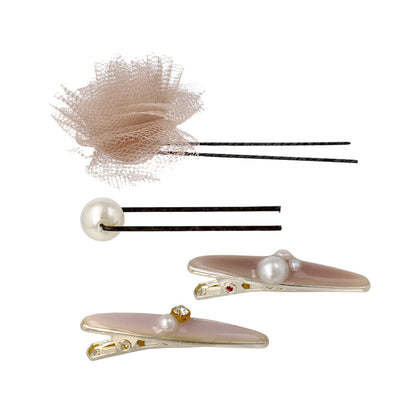 ヘアアレンジセット 6個セット（リボンUピン/パールUピン/ミニクリップ）