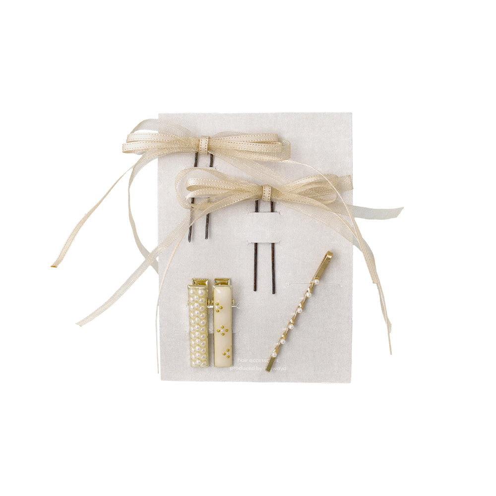 ヘアアレンジセット 5個セット（リボンUピン/ミニクリップ/ピン）