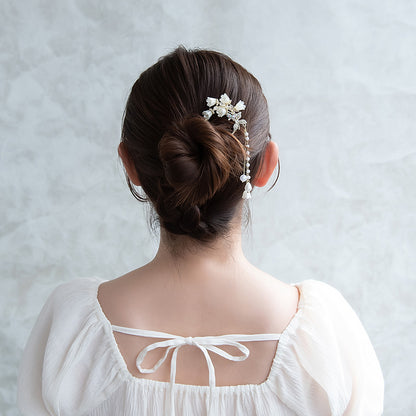 かんざし hair stick スズラン パール チェーン 下がり U字