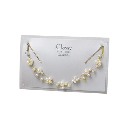 Classy ヘッドドレス メタル パール ワイヤー ヘアピン