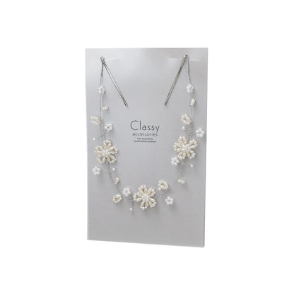 Classy ヘッドドレス メタル パール フラワー ワイヤー ヘアピン