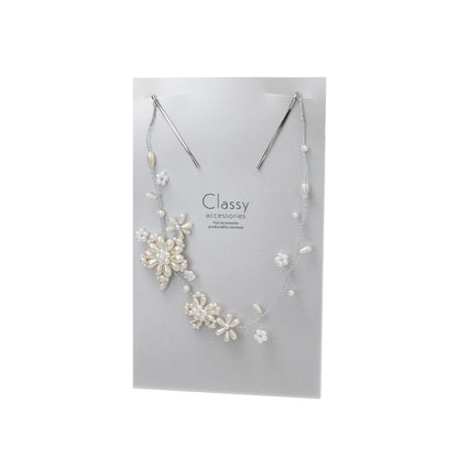 Classy ヘッドドレス メタル パール フラワー ワイヤー ヘアピン