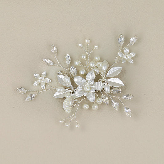 Classy ヘアクリップ メタル フラワー プラパール ワイヤー ストーン
