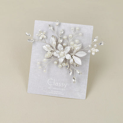 Classy ヘアクリップ メタル フラワー プラパール ワイヤー ストーン
