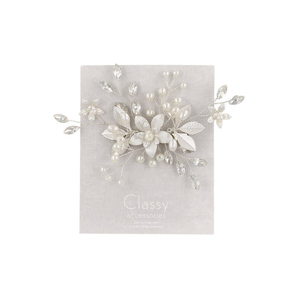 Classy ヘアクリップ メタル フラワー プラパール ワイヤー ストーン