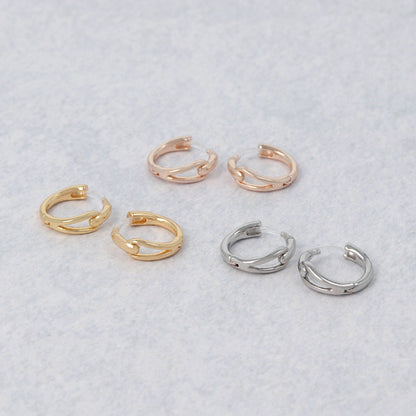 樹脂ピアス ニッケルフリー メタル ライン フープピアス