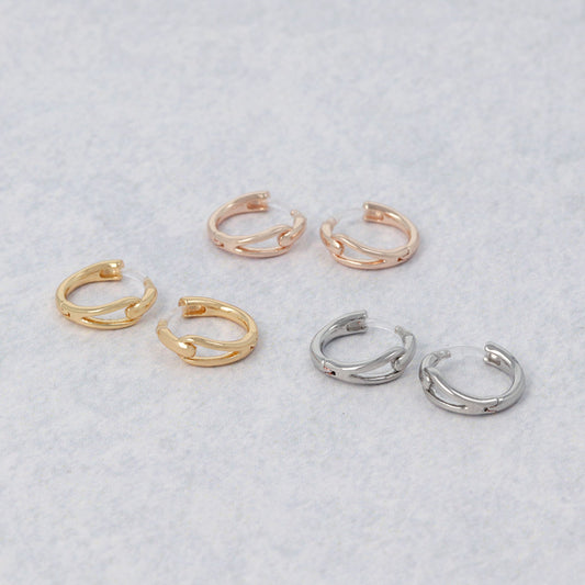 樹脂ピアス ニッケルフリー メタル ライン フープピアス