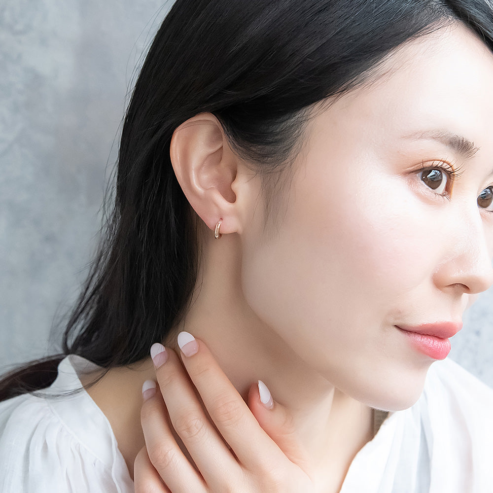 樹脂ピアス ニッケルフリー メタル ライン フープピアス