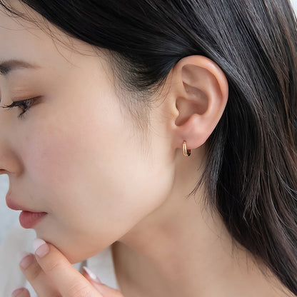 樹脂ピアス ニッケルフリー メタル ライン フープピアス