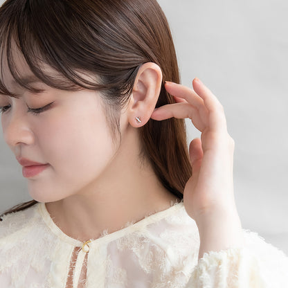バー クロス ストーン セラミックポスト スタッドピアス