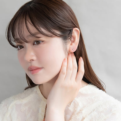 バー クロス ストーン セラミックポスト スタッドピアス