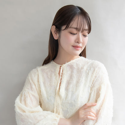 バー クロス ストーン セラミックポスト スタッドピアス