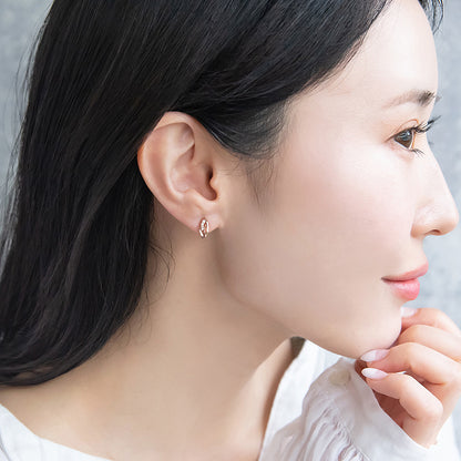 ノンホールピアス ニッケルフリー メタル リーフ ストーン エアリーフィットノンホール シリコンカバー付き イヤリング