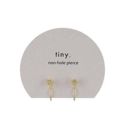 ノンホールピアス tiny. ニッケルフリー メタル 星 ストーン 極小 エアリーフィットノンホール シリコンカバー付き イヤリング