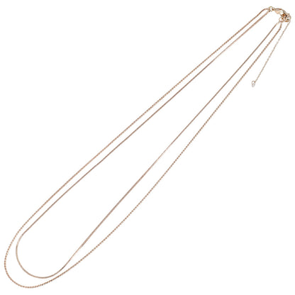 ネックレス ニッケルフリー ロゼシルバー キュービックジルコニア スネークチェーン 2連 スライドボール ショートネックレス