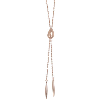 ネックレス ニッケルフリー ロゼシルバー ドロップ スティック スクリューチェーン Y字 スライド式 ループタイ ロングネックレス