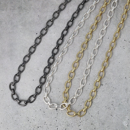 ネックレス Awesome ニッケルフリー メタル オーバルチェーン ショートネックレス