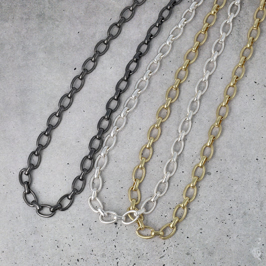 ネックレス Awesome ニッケルフリー メタル オーバルチェーン ショートネックレス