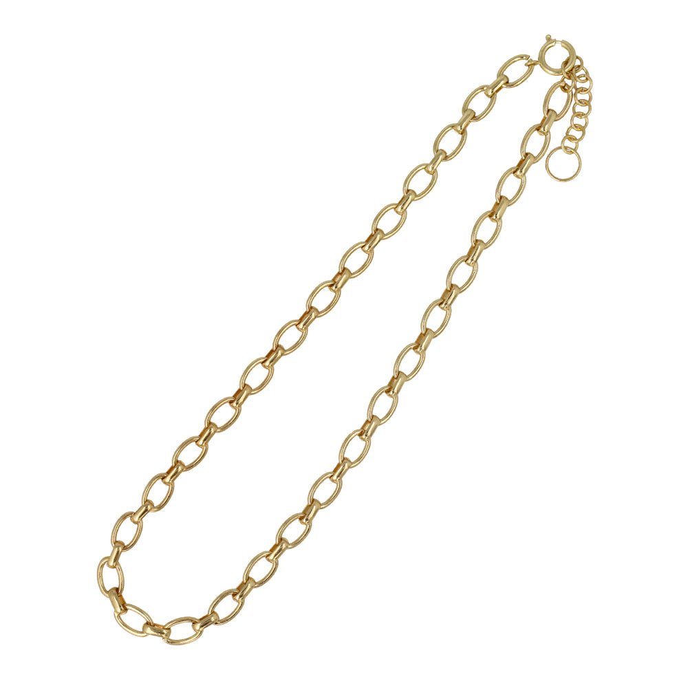 ネックレス Awesome ニッケルフリー メタル オーバルチェーン ショートネックレス