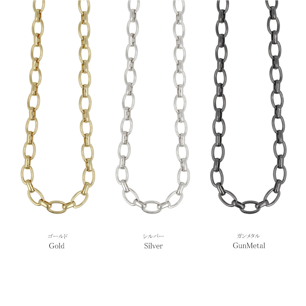ネックレス Awesome ニッケルフリー メタル オーバルチェーン ショートネックレス
