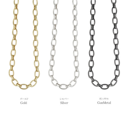 ネックレス Awesome ニッケルフリー メタル オーバルチェーン ショートネックレス